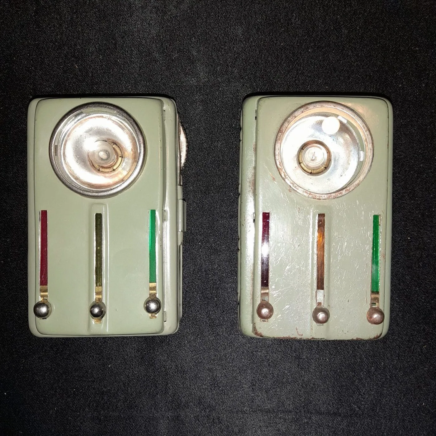 Two signalisation lamps "ELPROM".Mainly used in the BDZ national train company during socialism and nowadays.