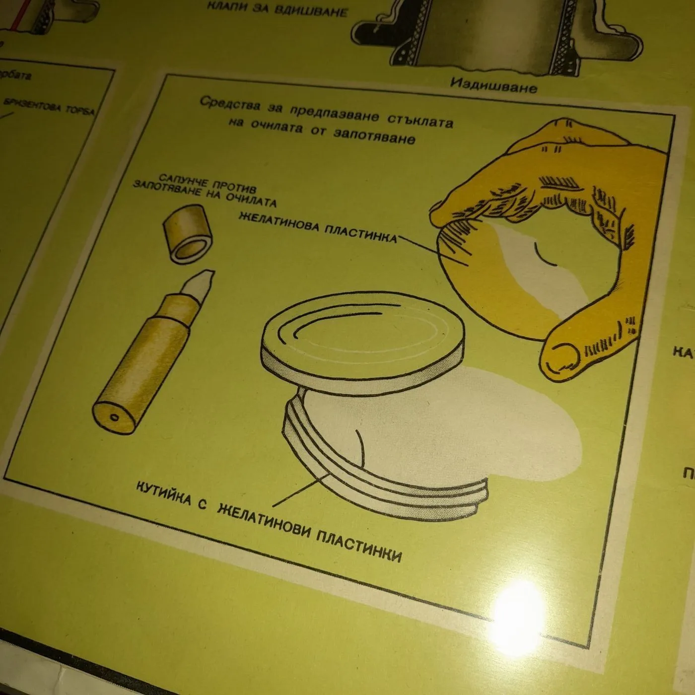 Large board with gas mask instructions — 7